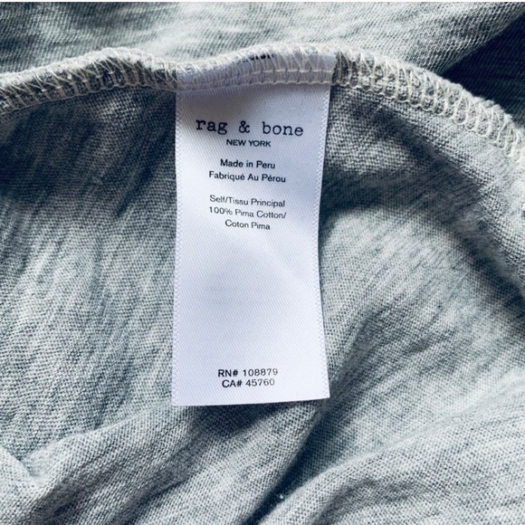 rag & bone New York Tee t-shirt Gray shirt top - Picture 7 of 7